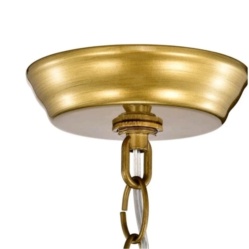 Laia Modern 5-Light Water Textured Glass Drum Round Chandelier FD-0838-PEC